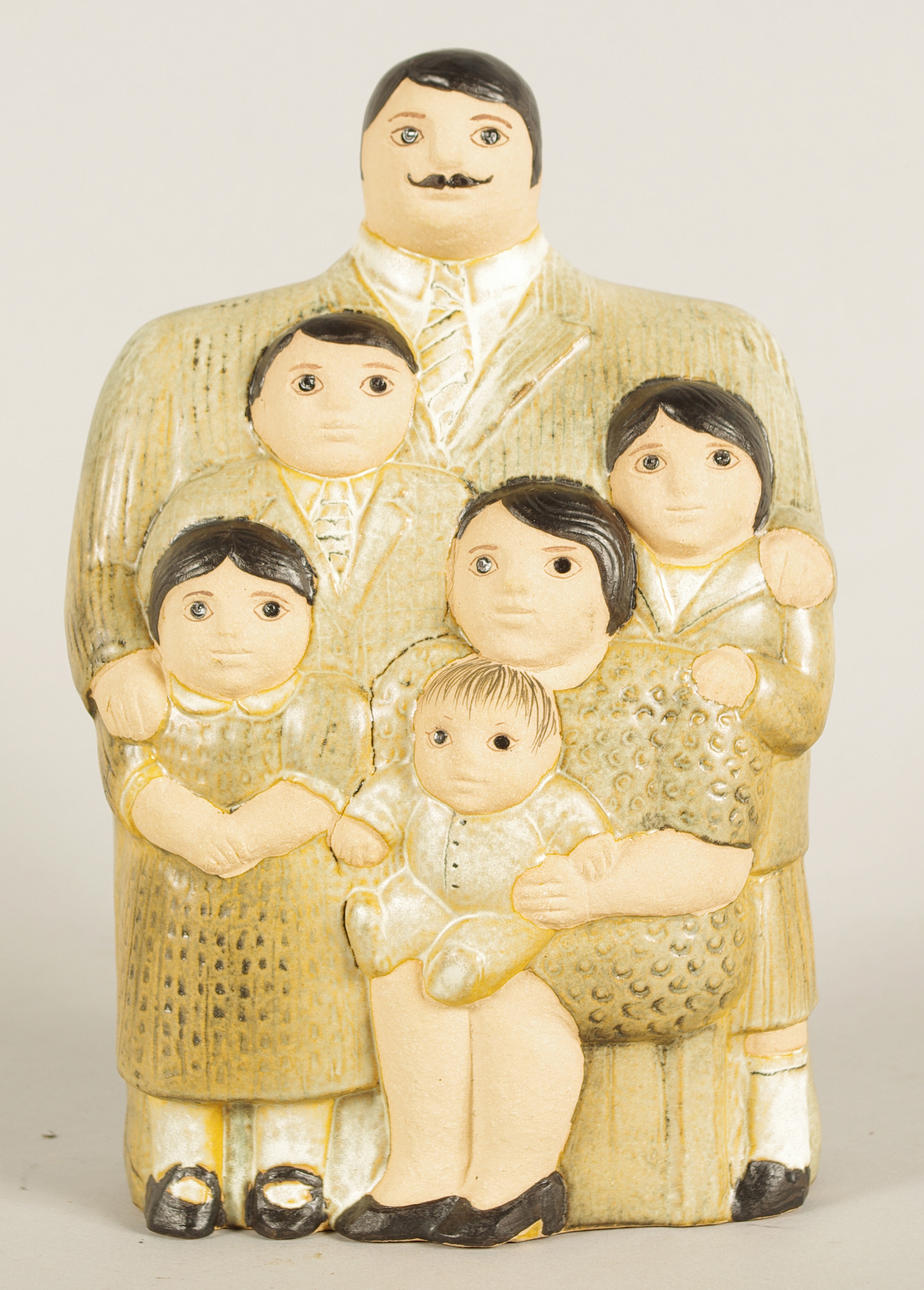 KERAMIKFIGUR, familj, Lisa Larson, K-studion, Gustavsberg.
