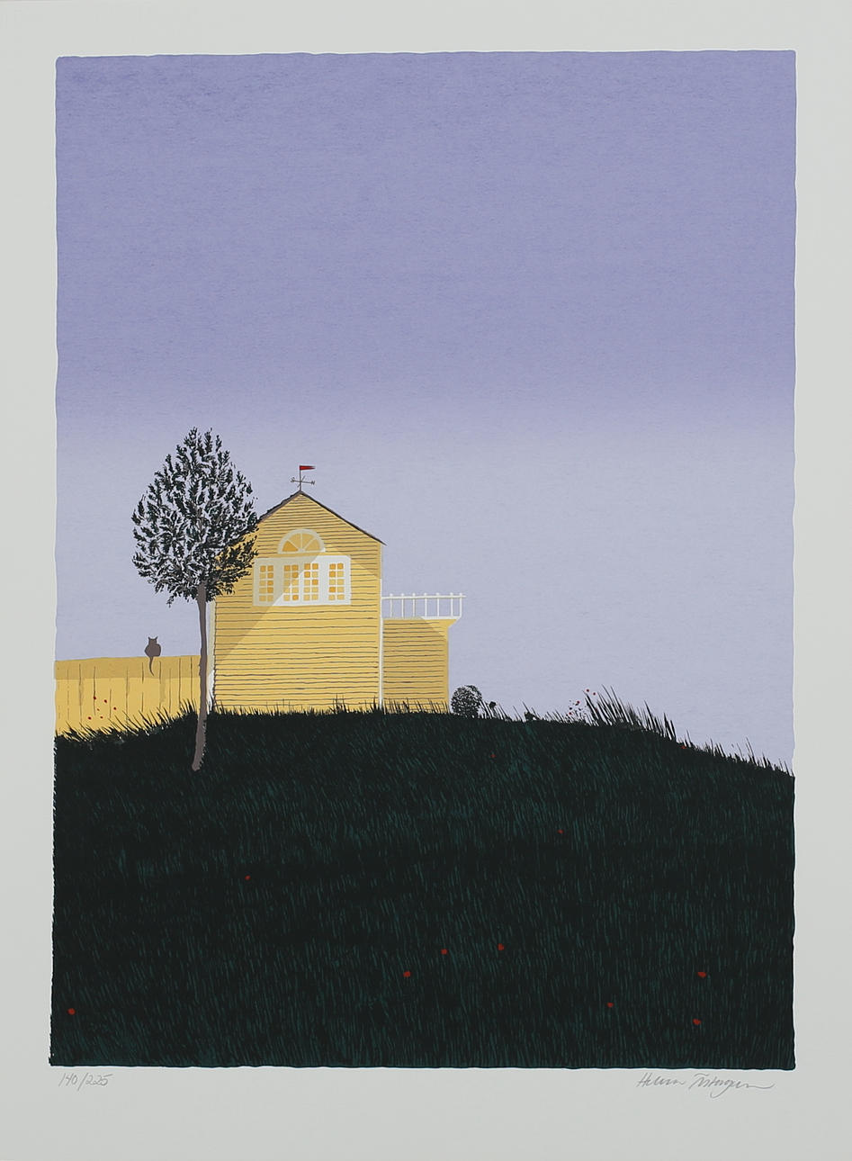 HELENA ÖSTERGREN. Huset. Färgserigrafi. Signerad. 140/225.