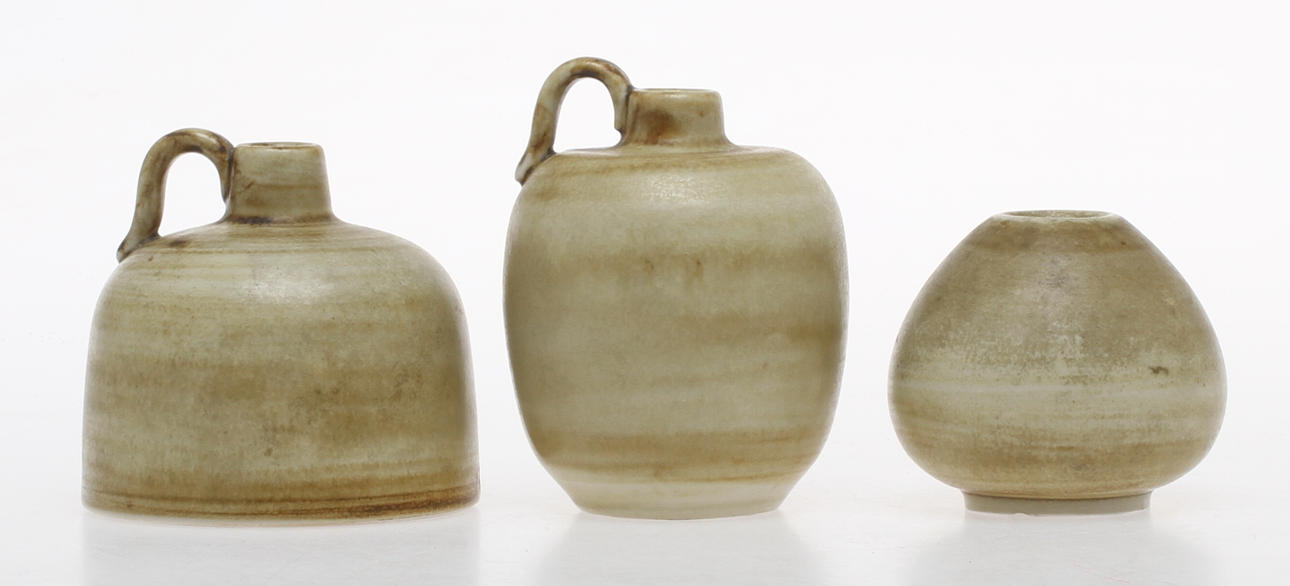 VASER, 3 st, "Sverige" "MINIARTYR", keramik, Gertrud Lönegren, Rörstrand.