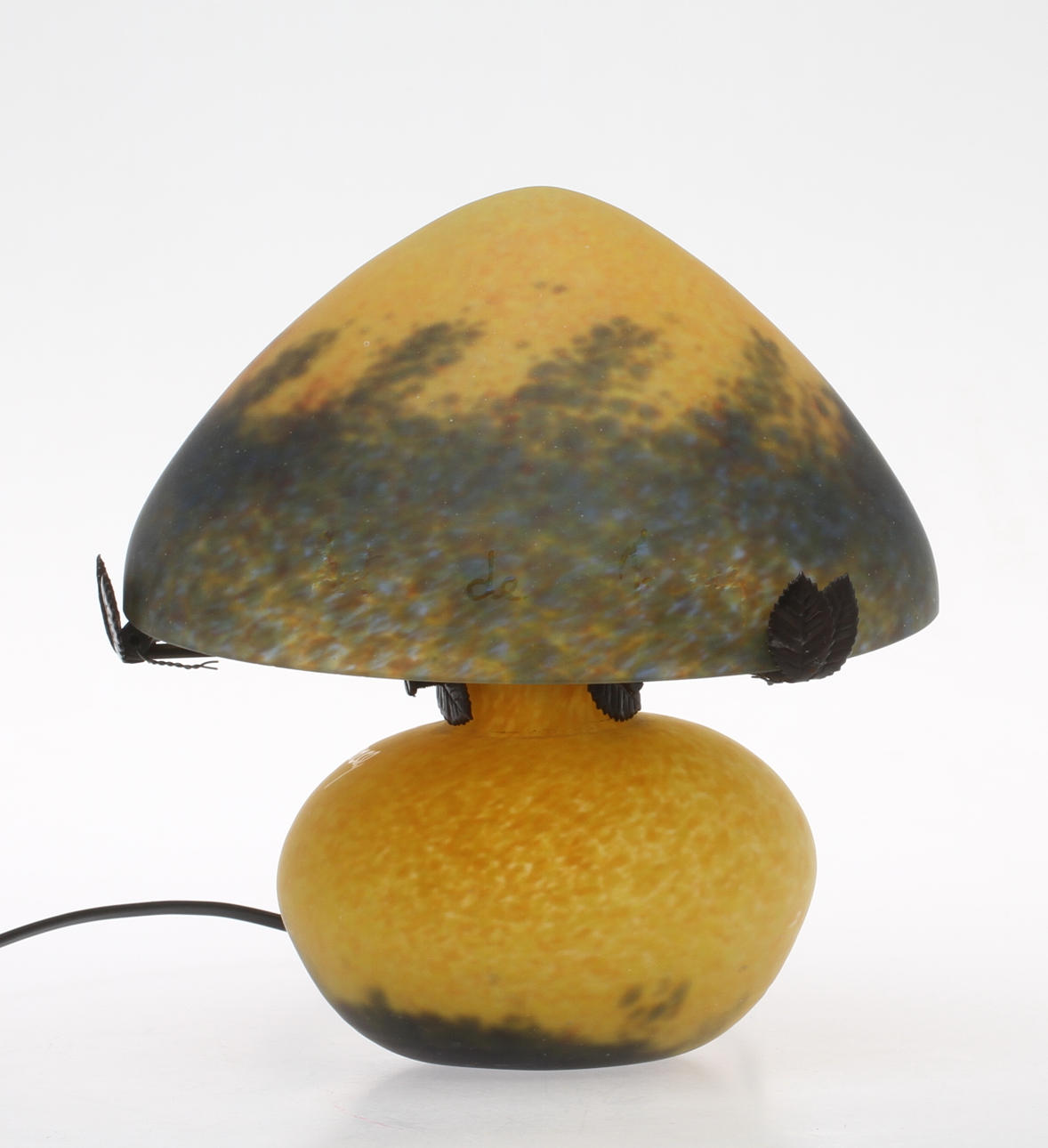 BORDSLAMPA, glas, 1900-tal.