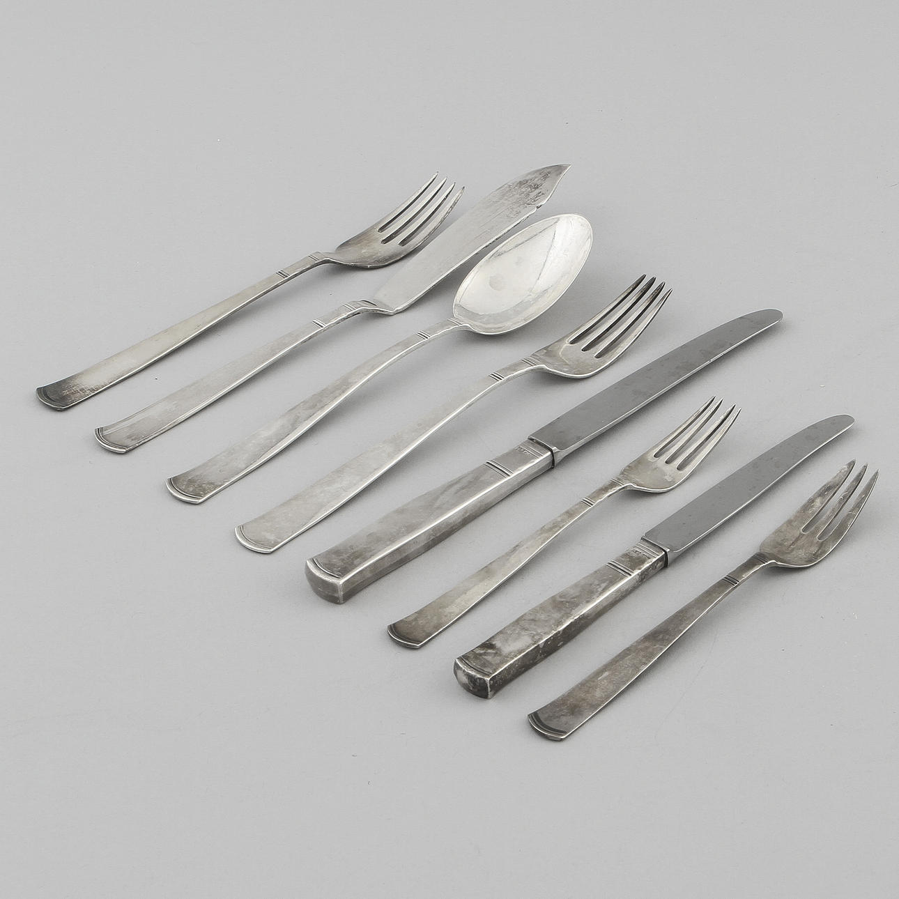 BESTICKUPPSÄTTNING, 92 delar, silver "Rosenholm" GAB, ca 3250 gram brutto.