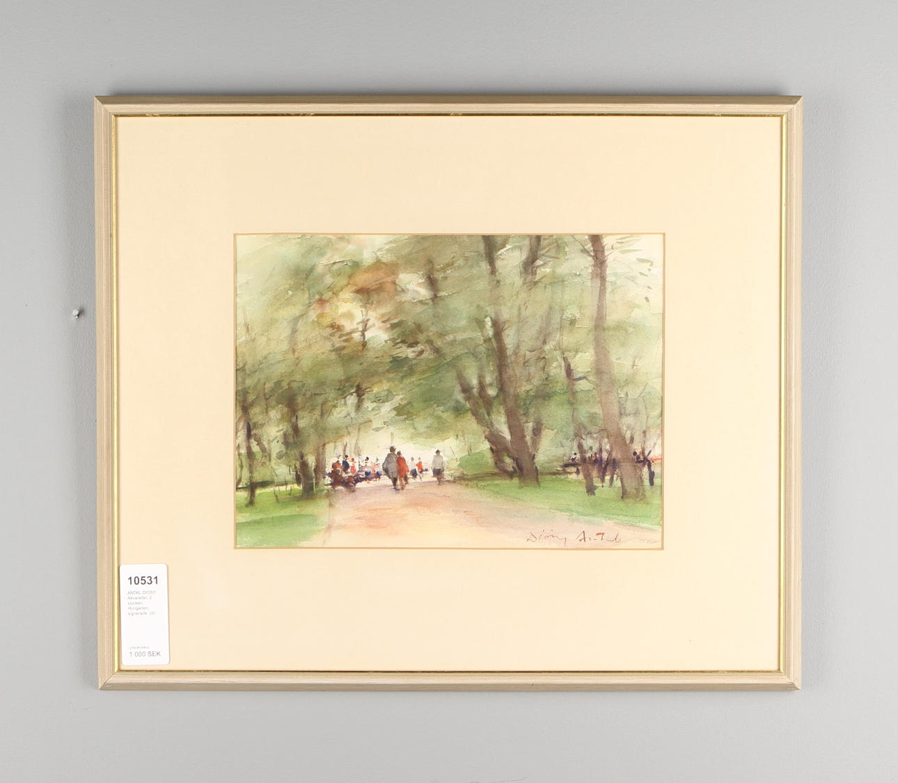 ANTAL DIOSY. Akvareller, 2 stycken, Hungarien, signerade.