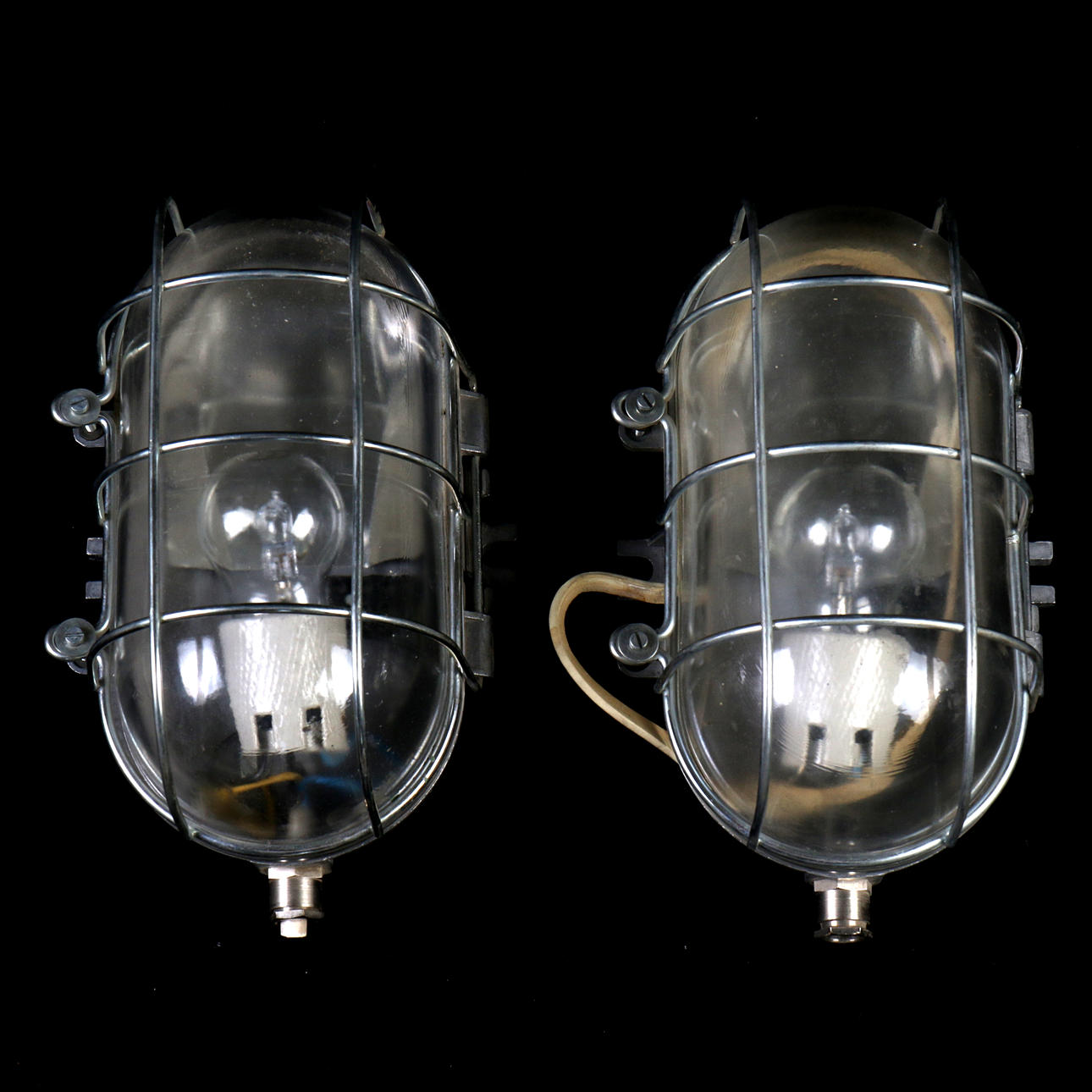 SKEPPSLAMPOR, ett par, stål/glas.