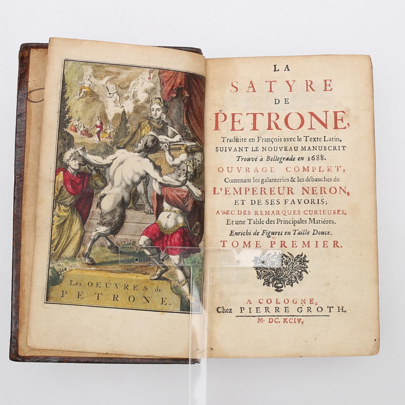 PETRONIUS SATYRICON IN FRENCH-LATIN EDITION 1694 WITH COPPER