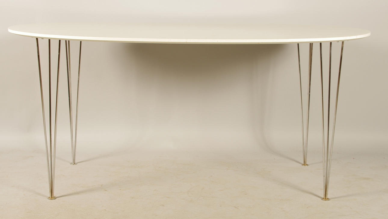 MATBORD, vitt med kromben.