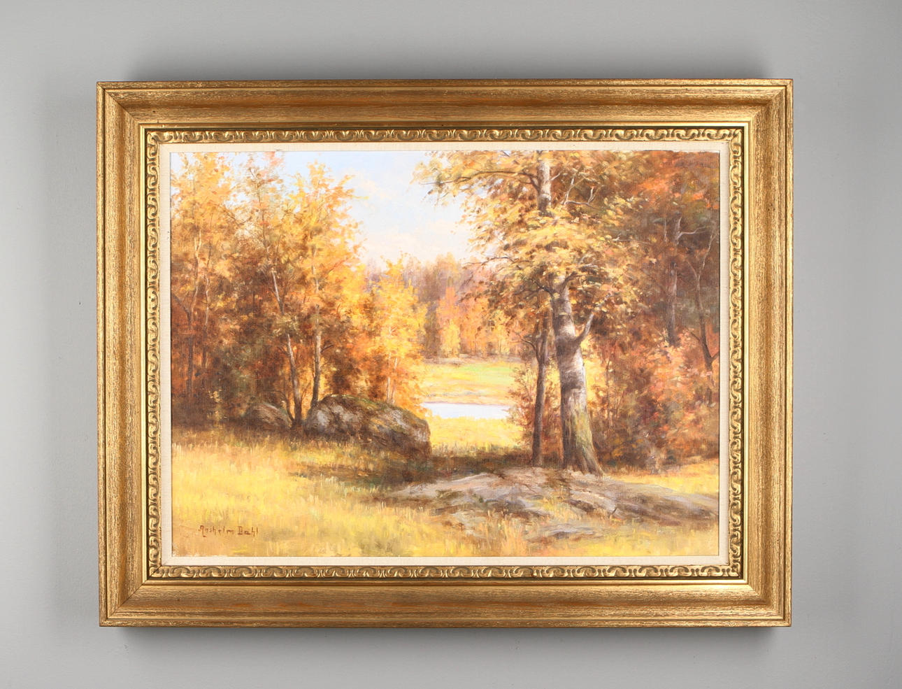 ANSHELM DAHL. Höstlandskap. Olja på duk. Signerad.