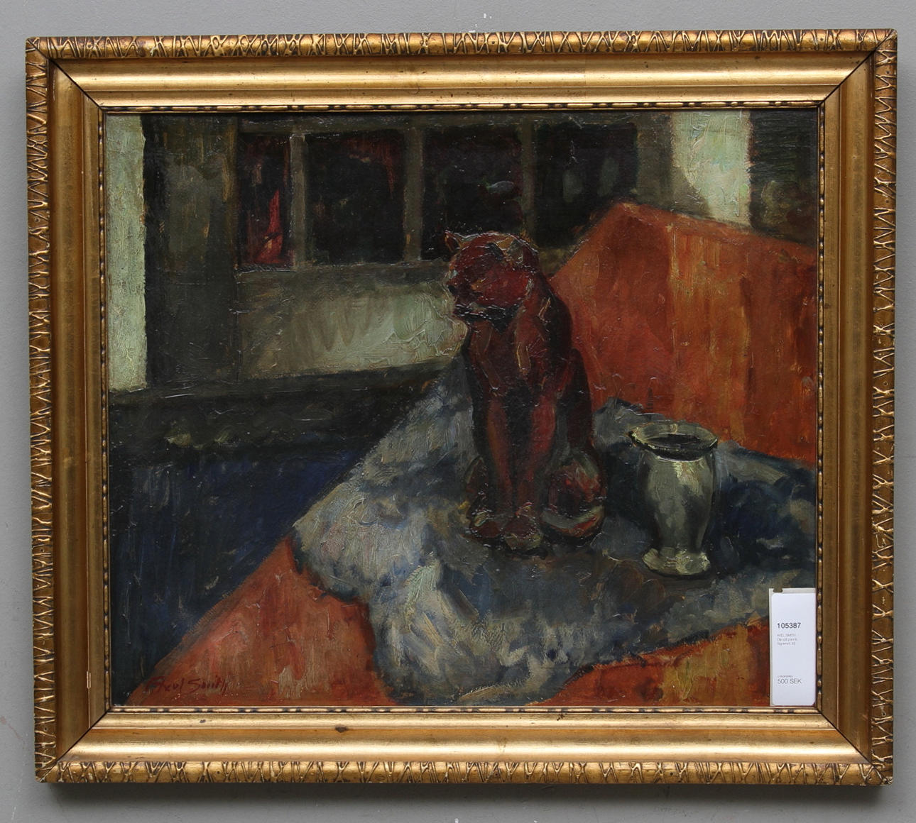 AXEL SMITH. Olja på pannå. Signerad.