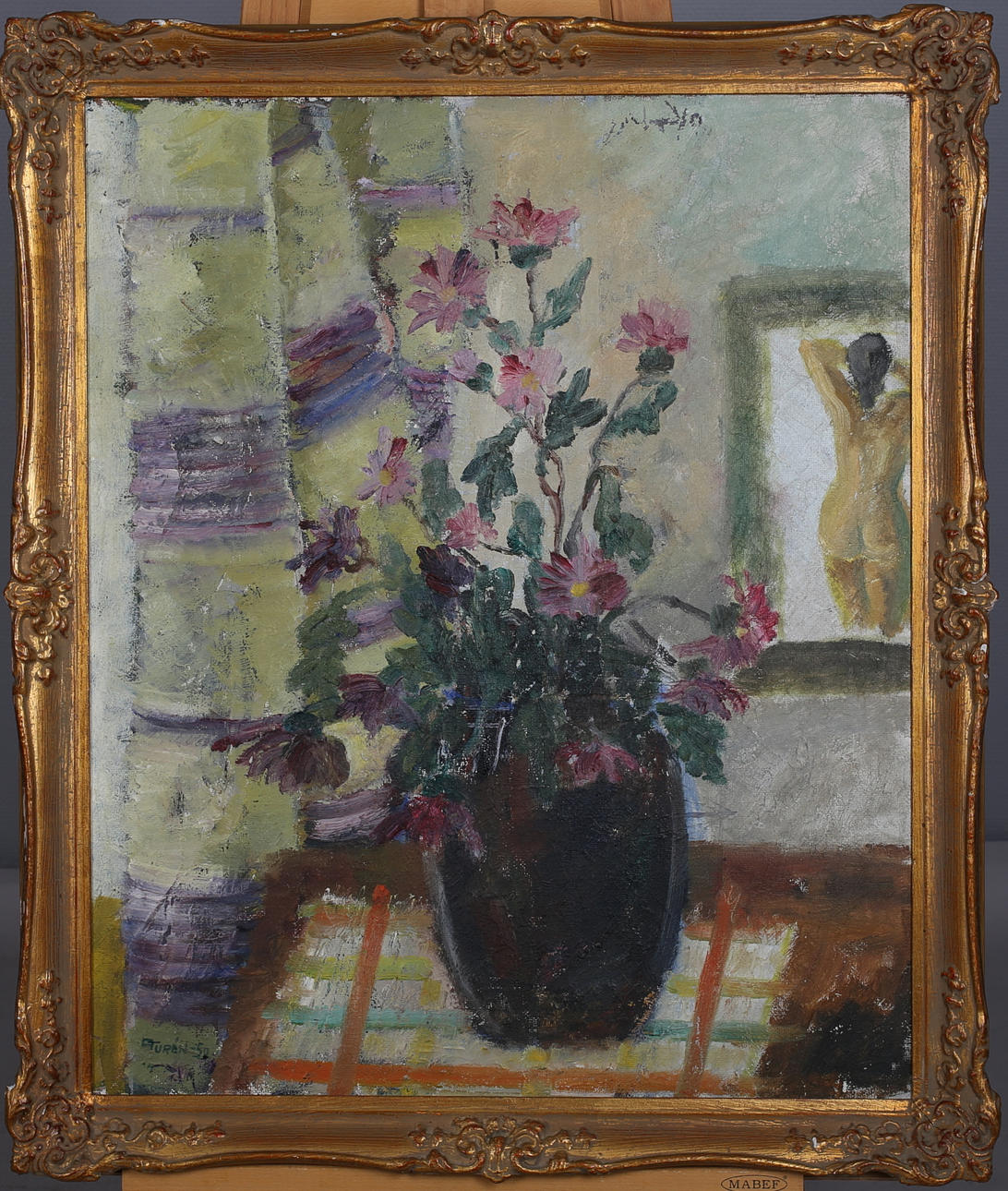 GRETHA TURÉN. Stilleben. Olja på duk. Signerad Turén och daterad -59.