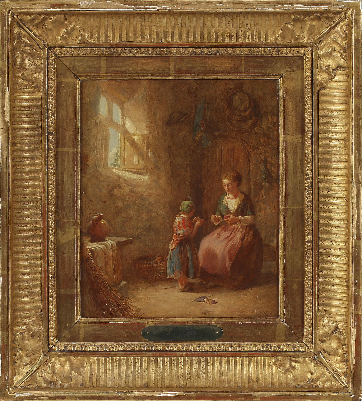 Board PROVIS, oil on panel, signed o dat 1871.