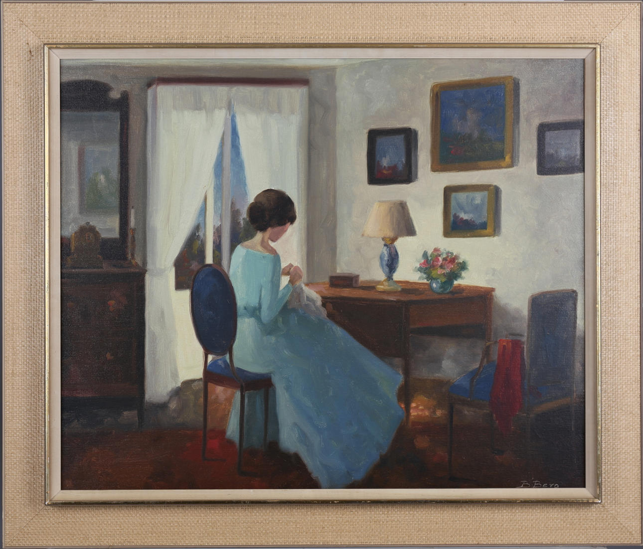 BENTE BERG. Olja på duk, signerad.