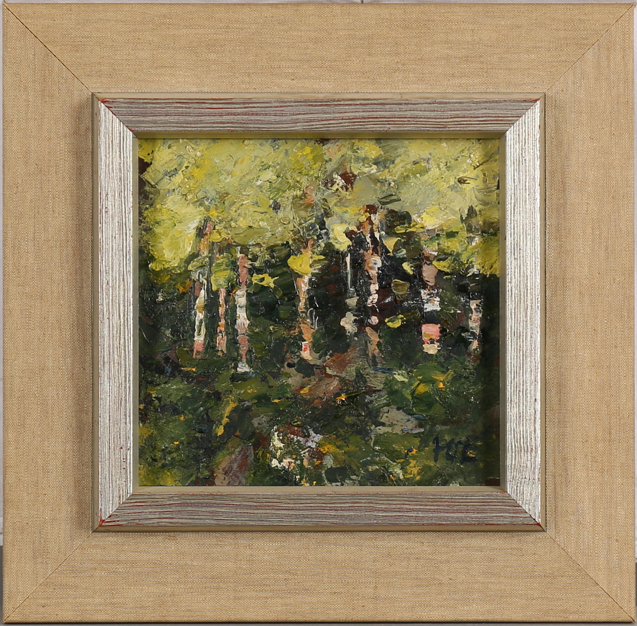 HANS OSVALD LARSSON. Olja på pannå, signerad HOL.