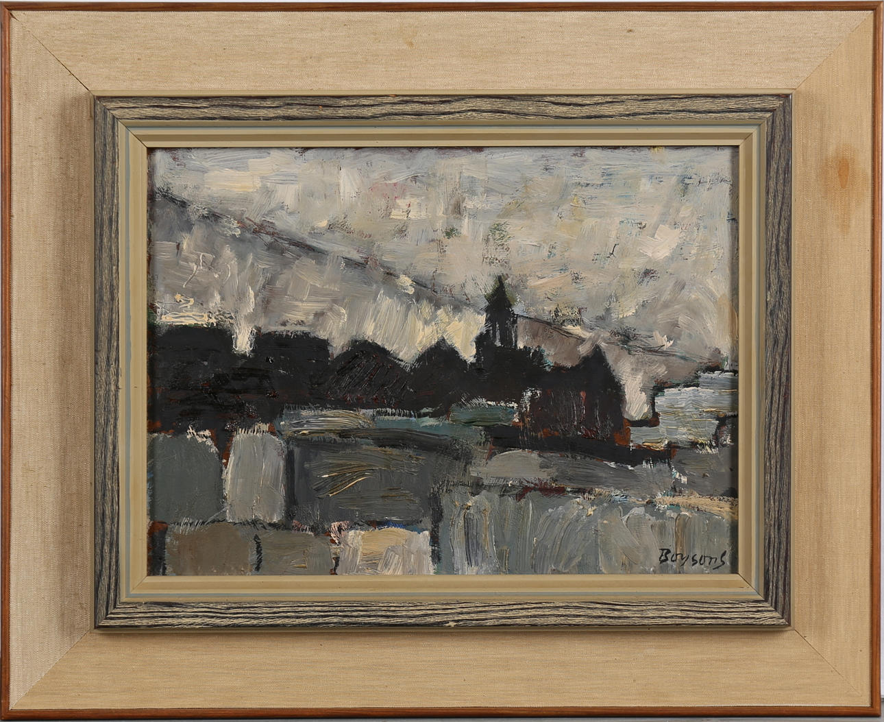 BOYSON SJÖBERG. Olja på pannå, signerad.