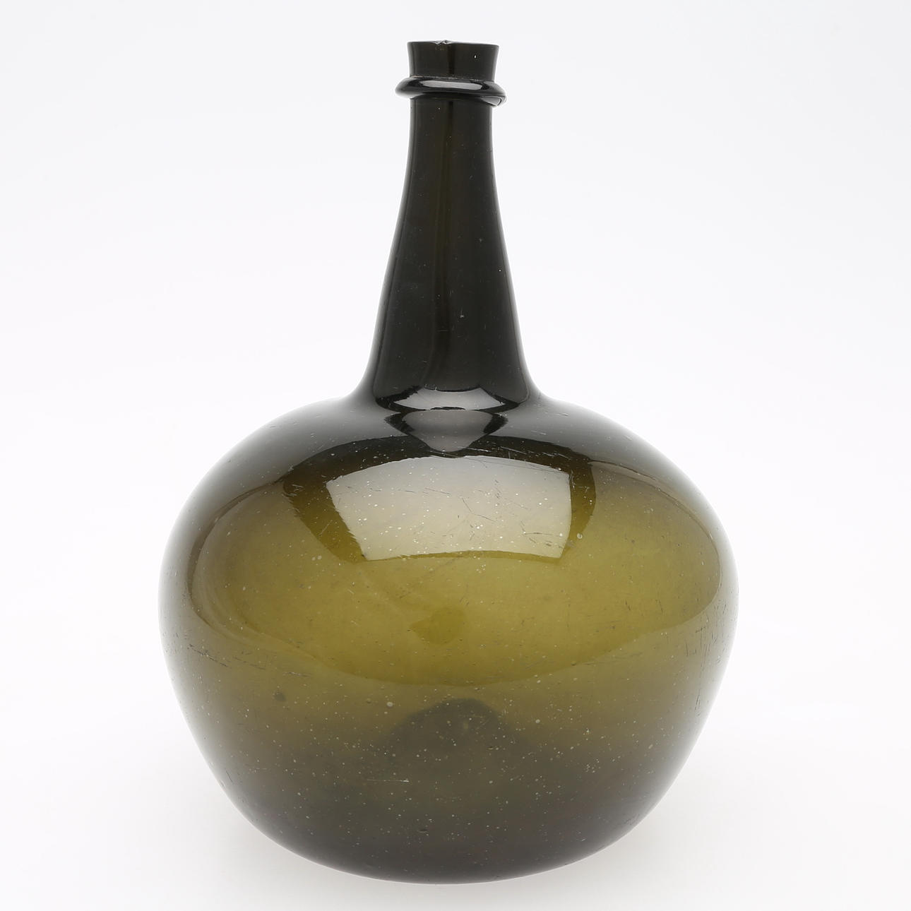 VINBUTELJ, grönt glas, 1700-tal.