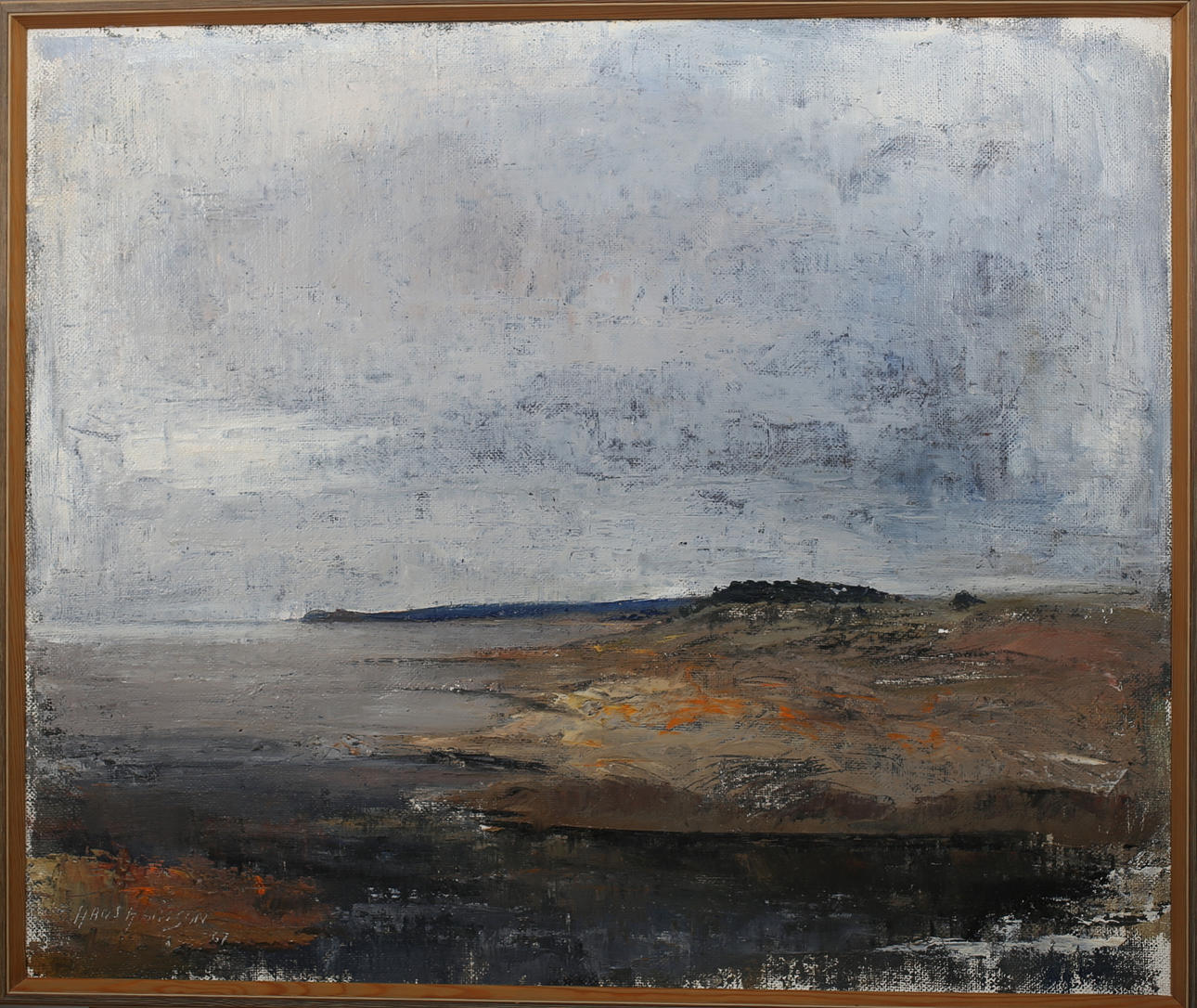 BENGT FREDRIKSSON. "Vid Verkåns utlopp" (Hanöbukten). Olja på pannå. Signerad.