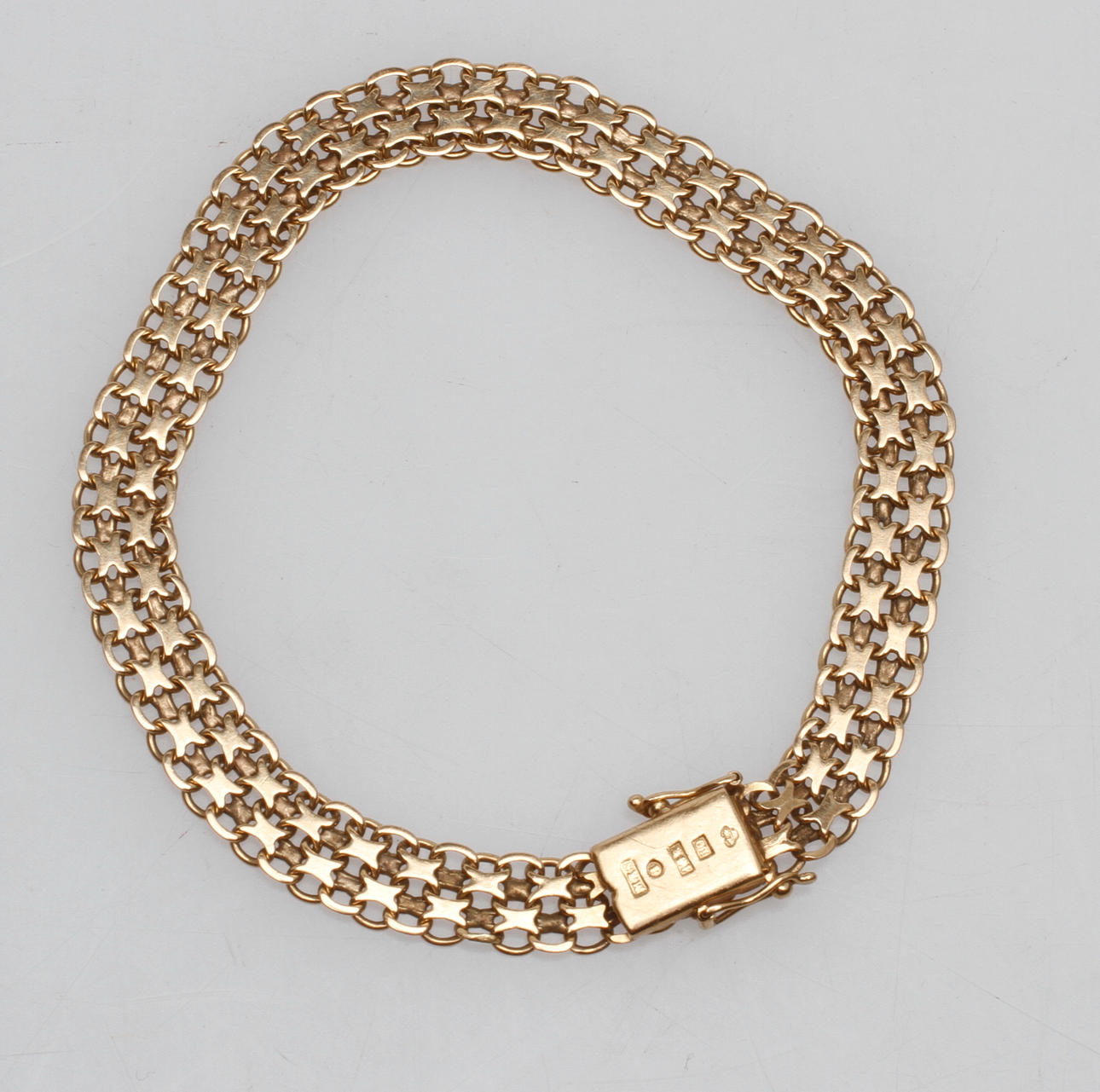 ARMBAND X-LÄNK, 18k guld, vikt ca 12,2 gr.