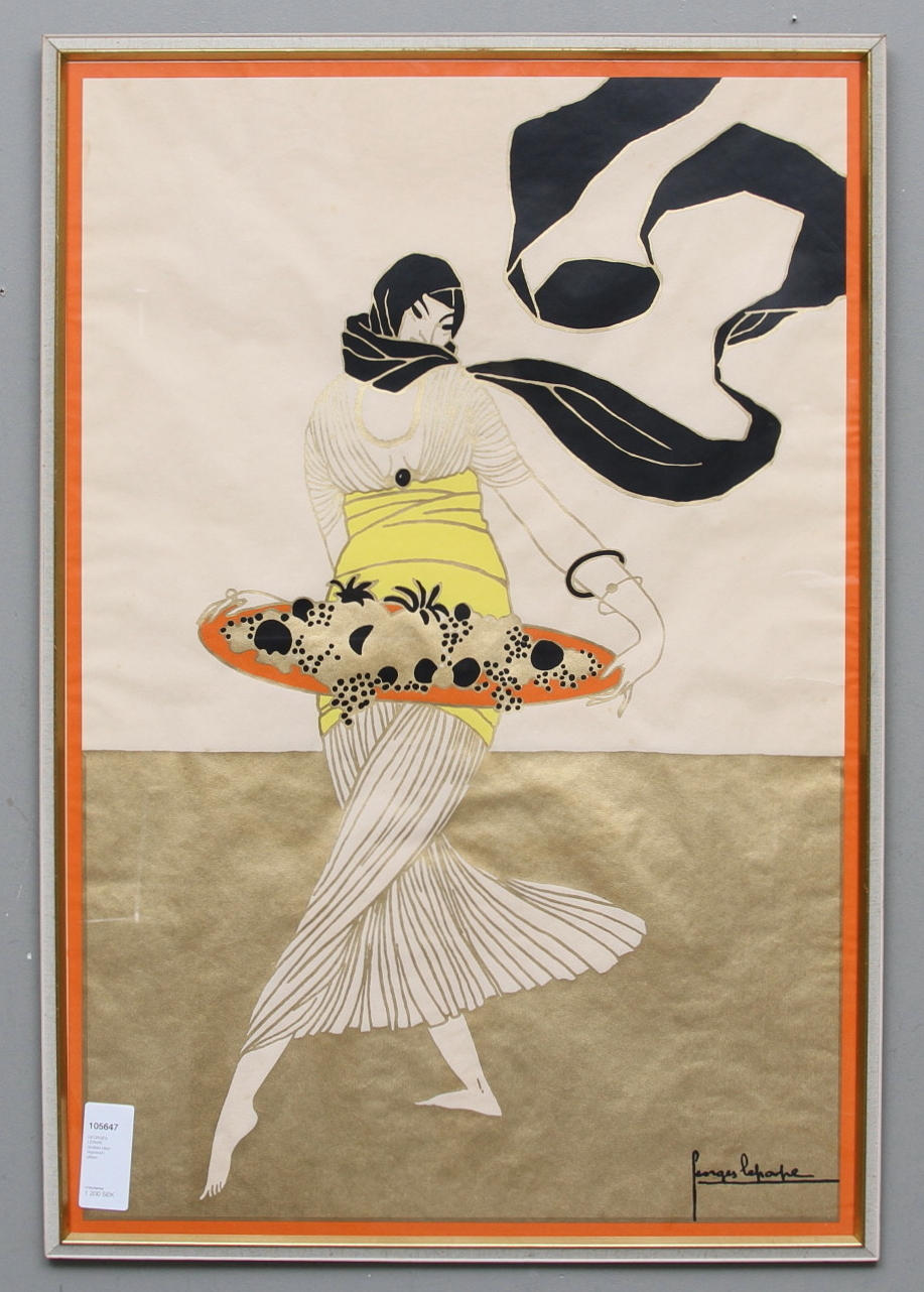 GEORGES LEPAPE. Grafiskt blad. Signerad i plåten.