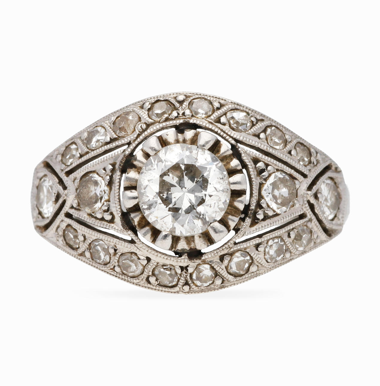 Sortija Belle Époque de diamantes, hacia 1910.