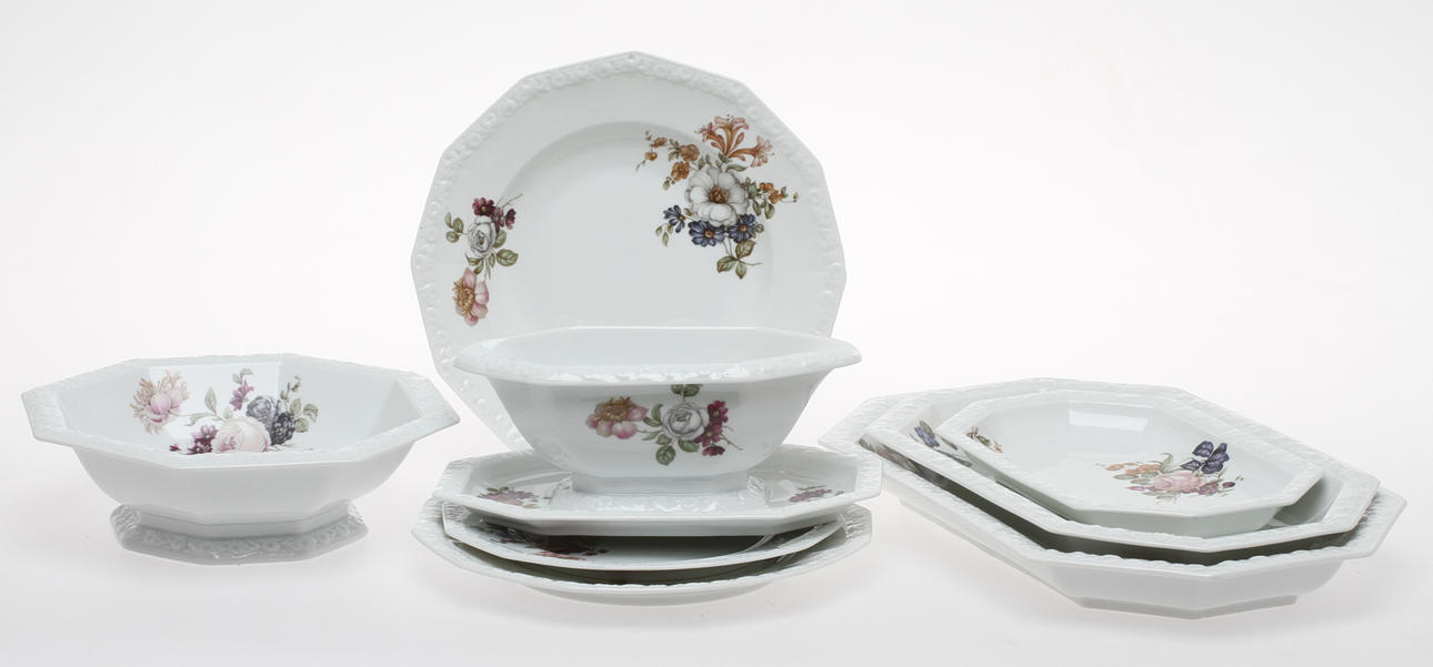 MATSERVISDELAR, 35 delar, porslin, "Maria", Rosenthal.
