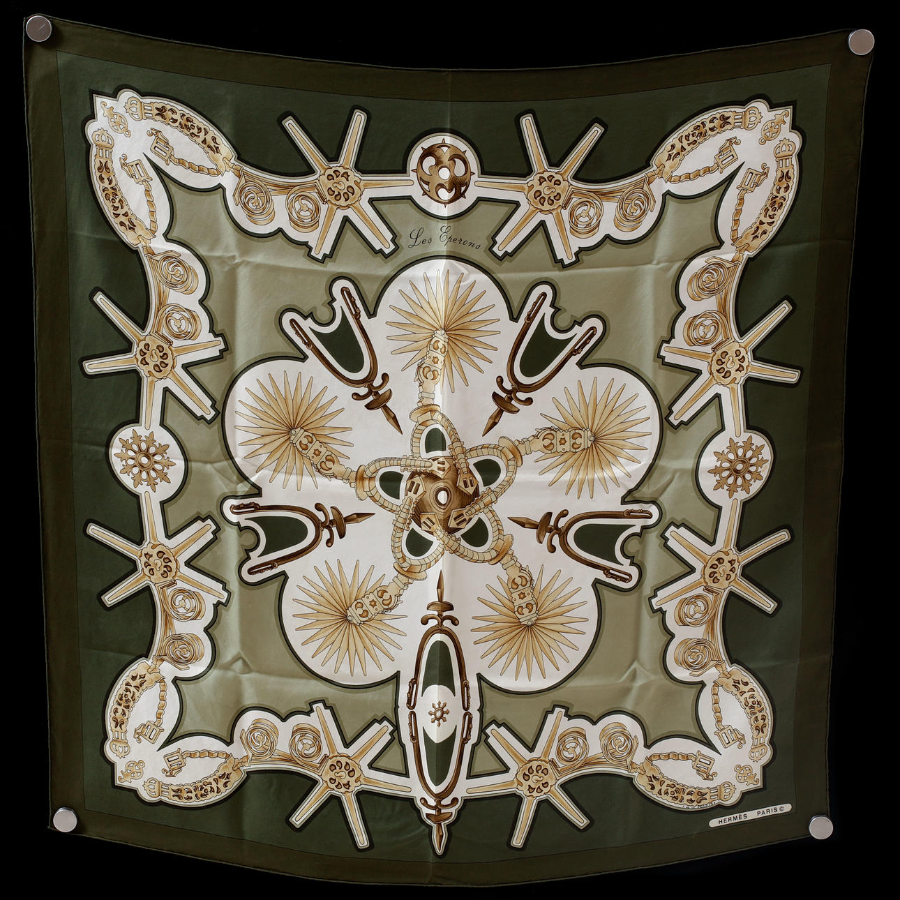 SCARF, siden, "Les Eperons", Hermès.