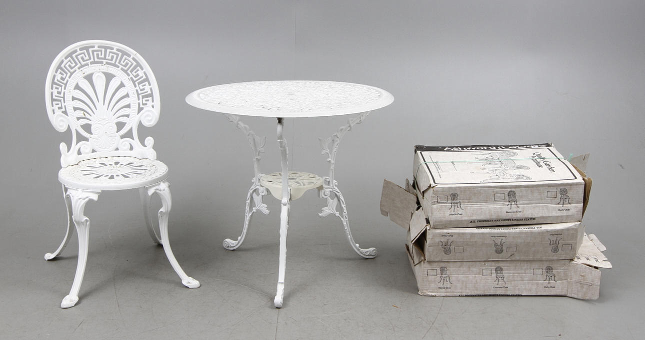 TRÄDGÅRDSMÖBEL, 5 delar, sent 1900-tal.