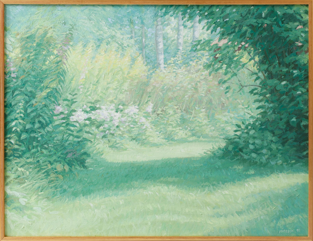 LARS JÖNSSON. Greenery, oil on canvas, signed.