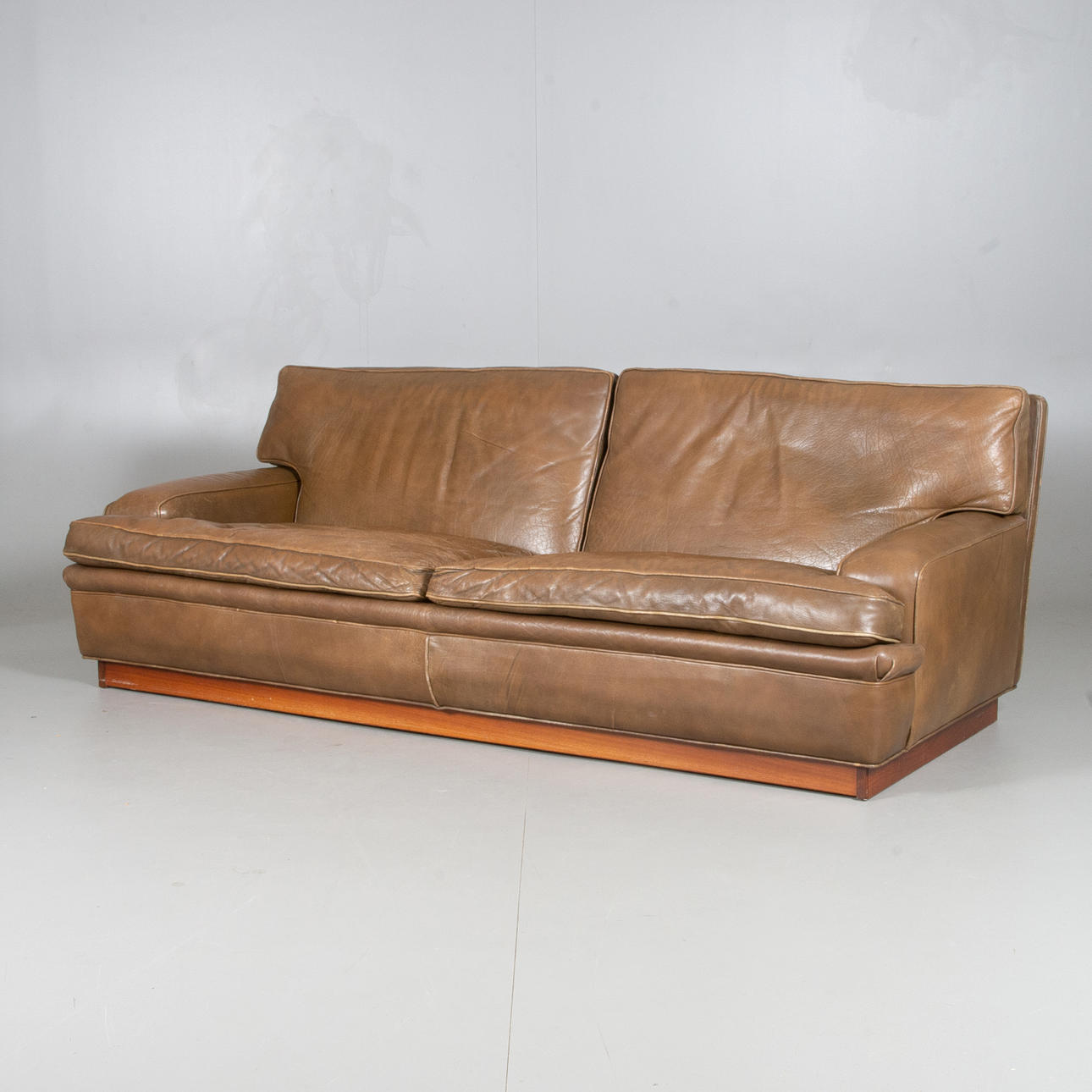 ARNE NORELL. Sofa "Mexiko", braunes Leder.
