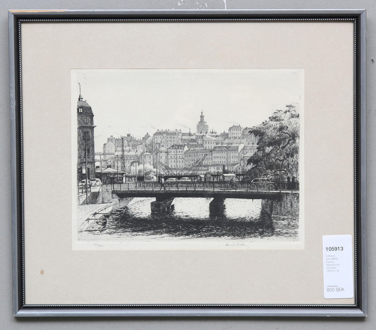 HARALD SALLBERG. Etsning. Signerad och numrerad 139/310.