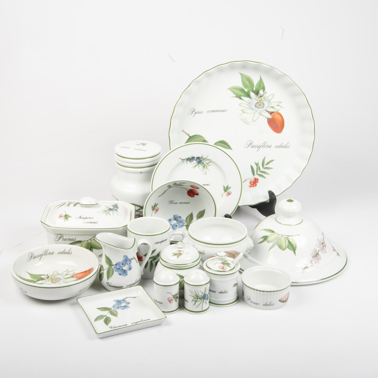 TABLEWARE, 38 pieces, Elysian Garden, Apilco, France.