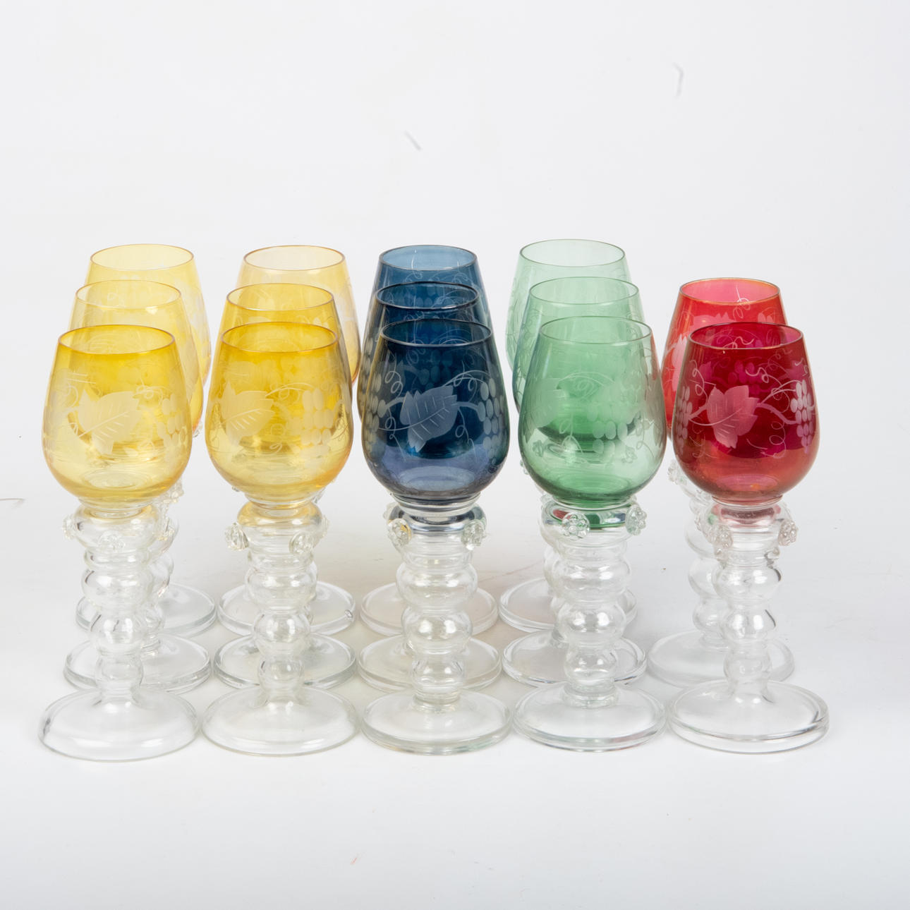 STRAPS, 14 pieces, different colored cups.