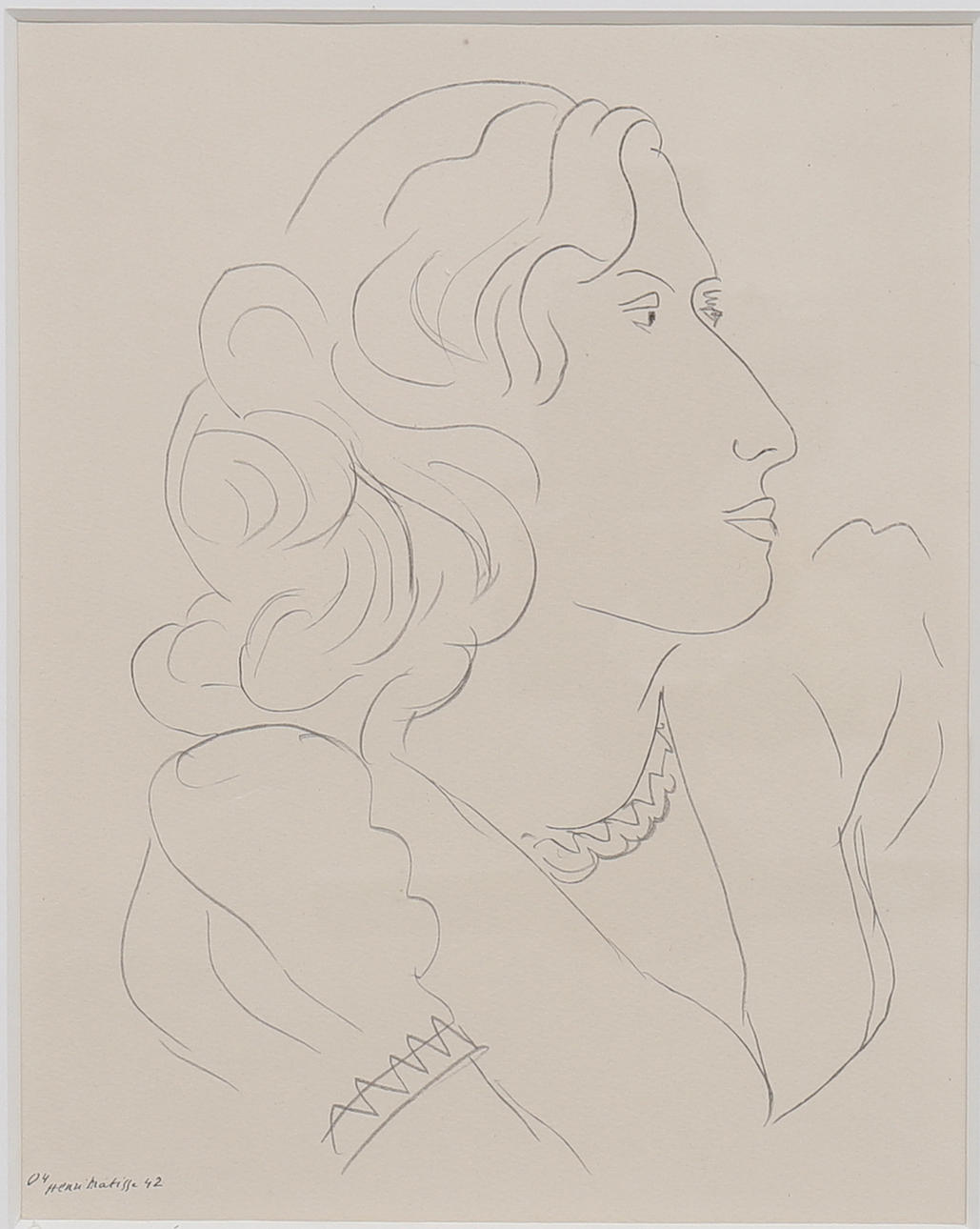 HENRI MATISSE. after, lithograph, signed in the print, dated -42.
