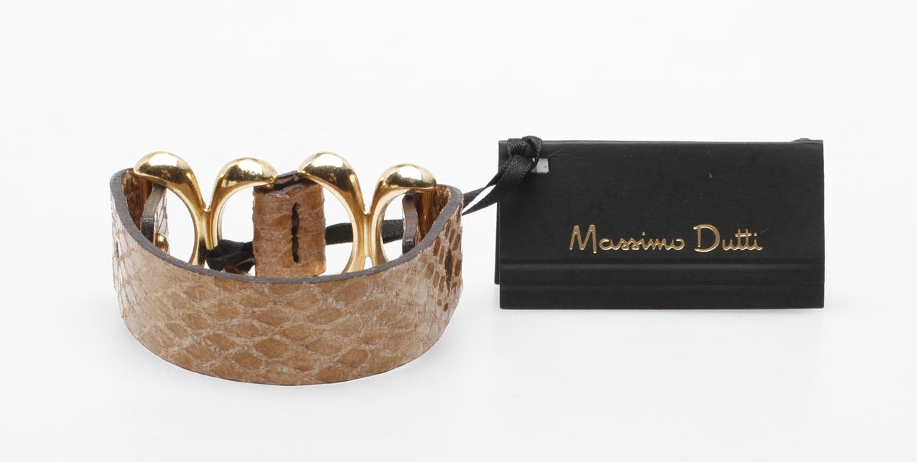 ★ Massimo Dutti★ star bracelet 04603574808 Massimo Dutti Rigid Textured Wire-design Bracelet In Golden