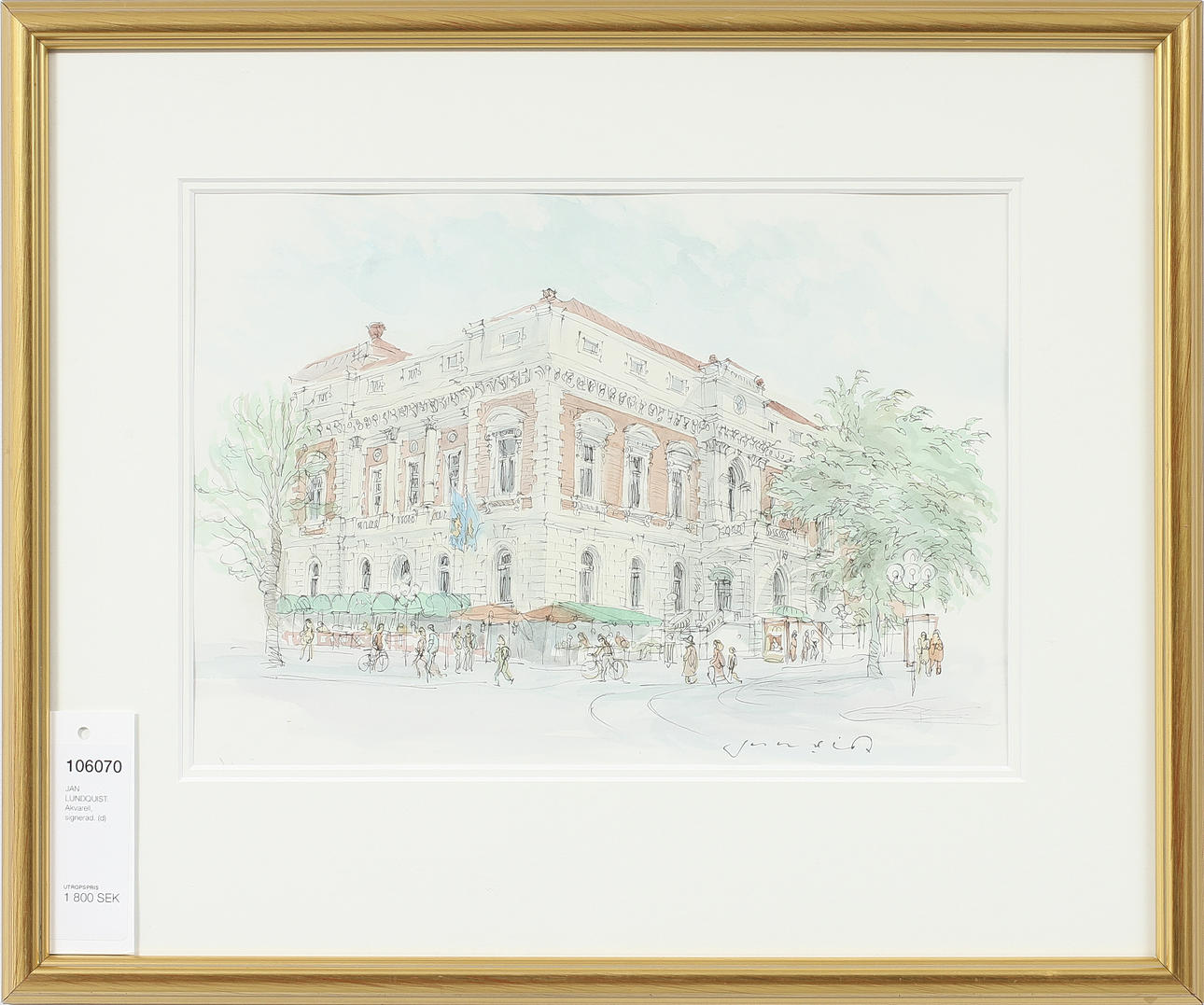 JAN LUNDQUIST. Akvarell, signerad.