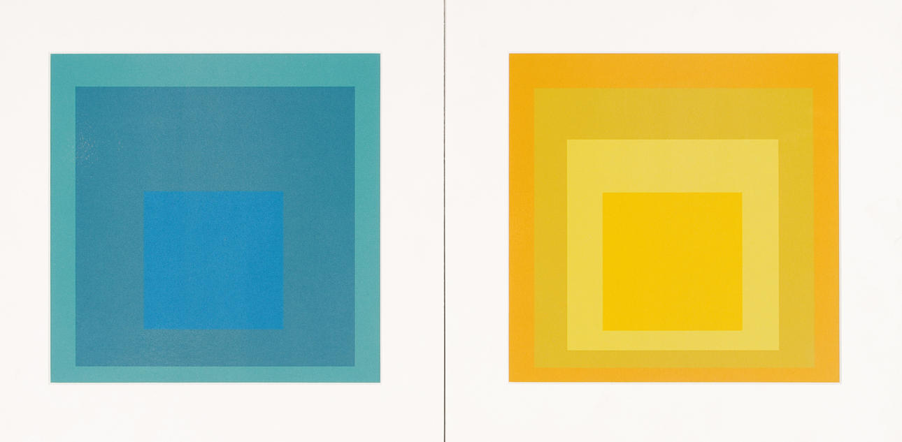 JOSEF ALBERS. EFTER. kubistiska kompositioner, grafiska blad.