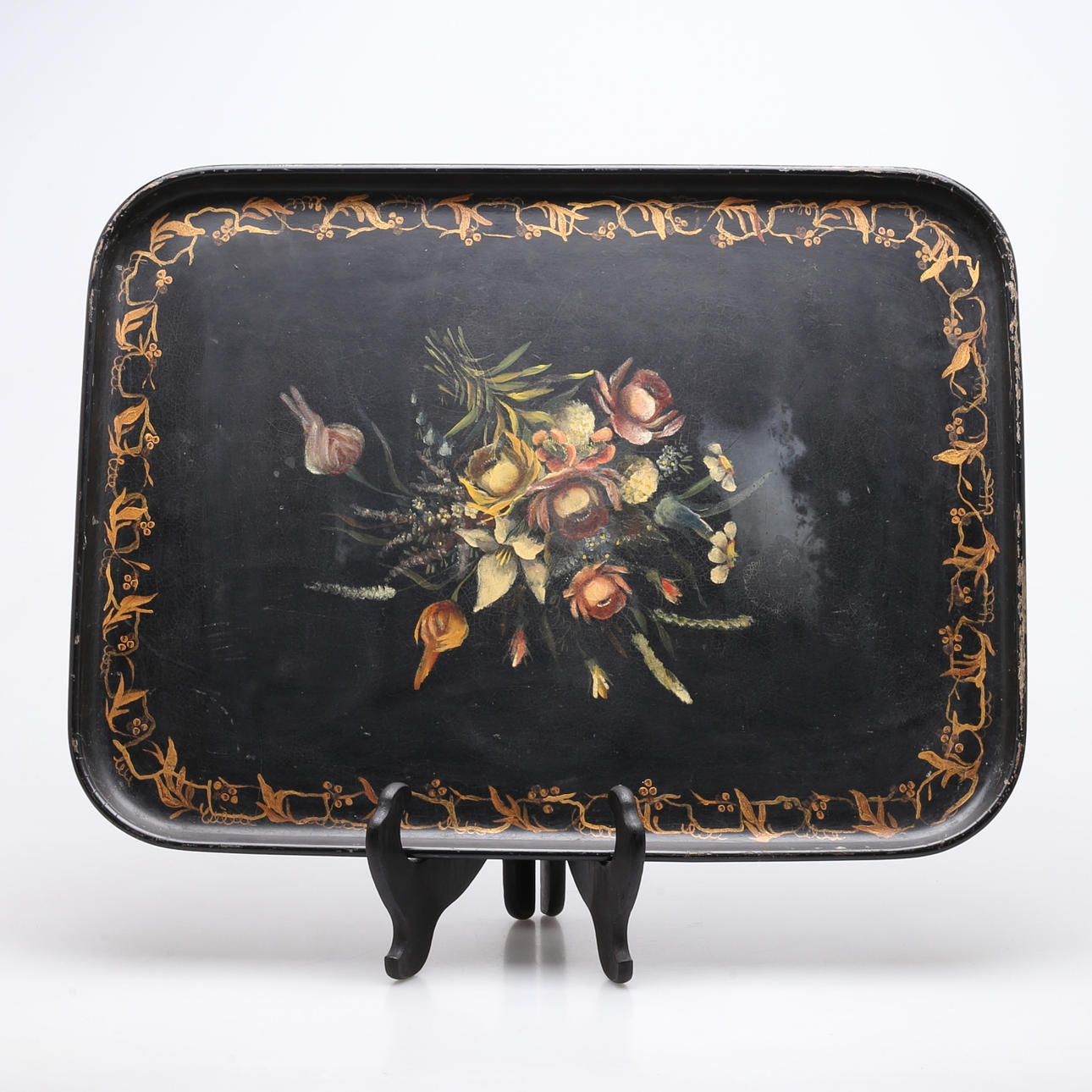SERVING TRAY, hand painted, Hungary 1900s.