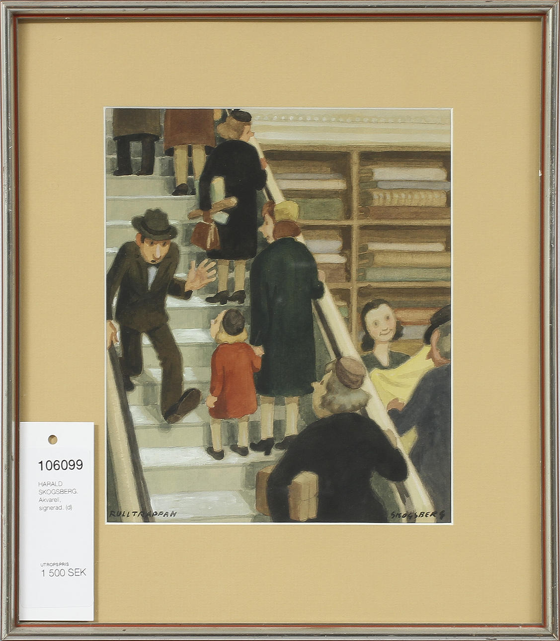 HARALD SKOGSBERG. Akvarell, signerad.