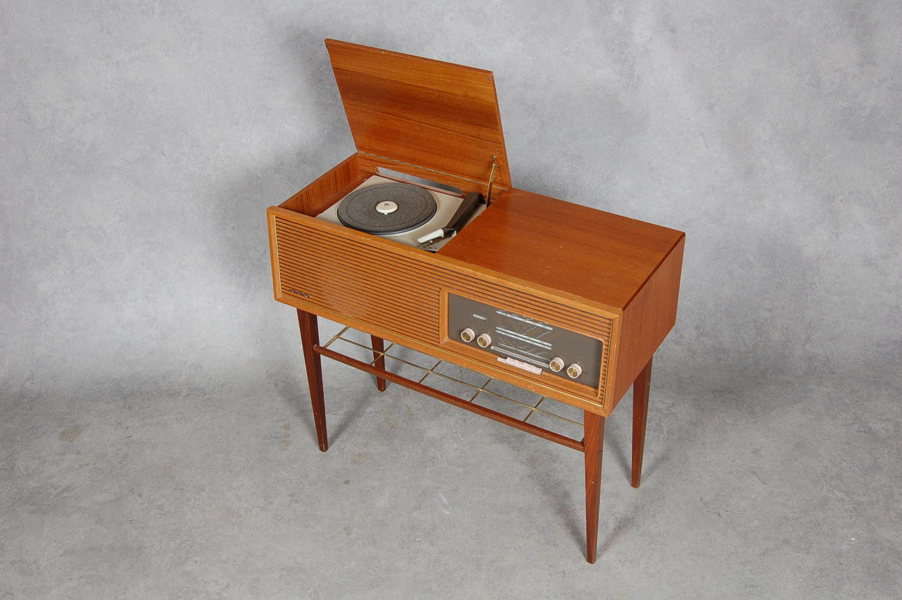 RADIOMÖBEL, Dux, med tidningshylla, 1960-tal.