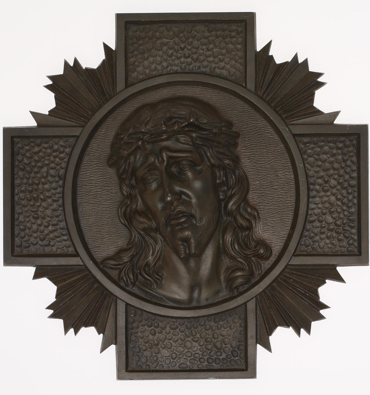 PLAKETT, brons, Jesus, Frankrike, signerad.