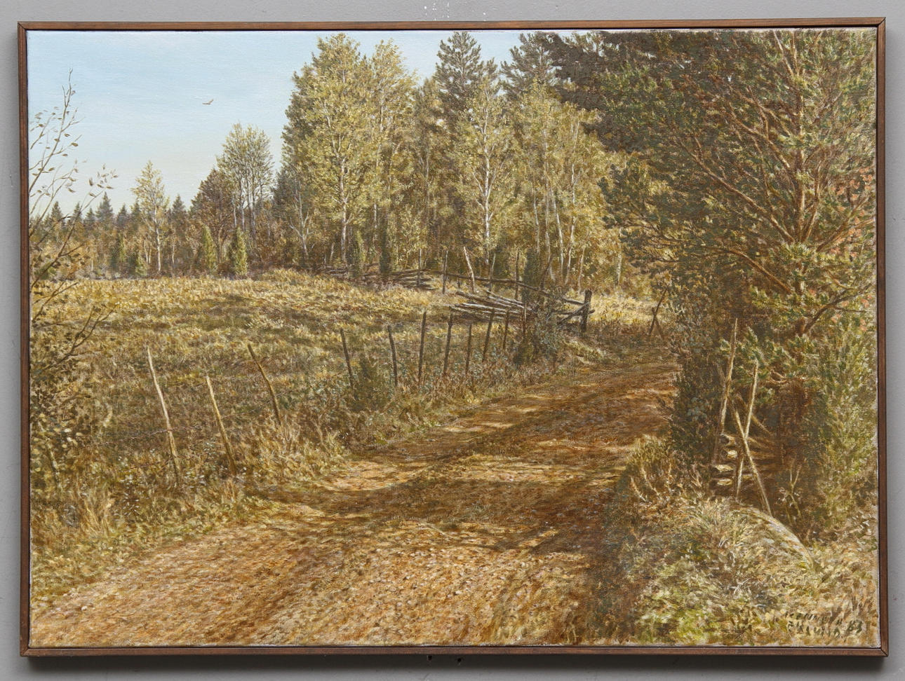 KENNETH EKLUND. "Late summer", Oil on canvas. Signed and dated 1983.
