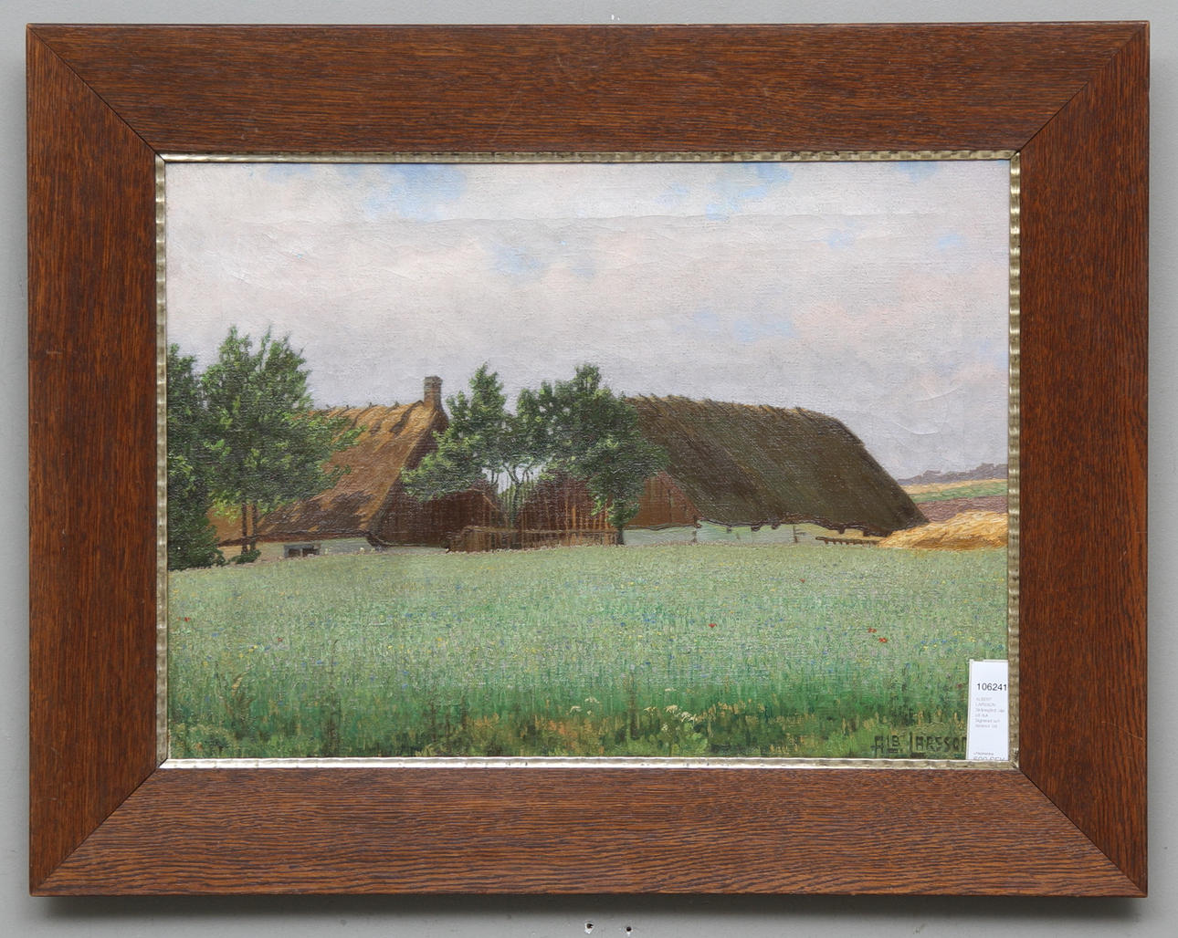 ALBERT LARSSON. Skånegård, olja på duk. Signerad och daterad -08.