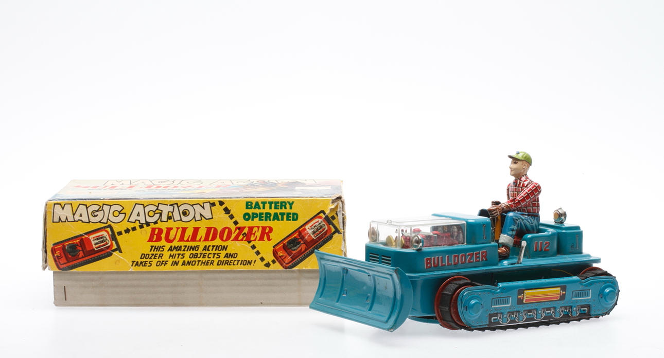 LEKSAK, plåt, Bulldozer, T-N Nomura, Japan, 1960-tal.