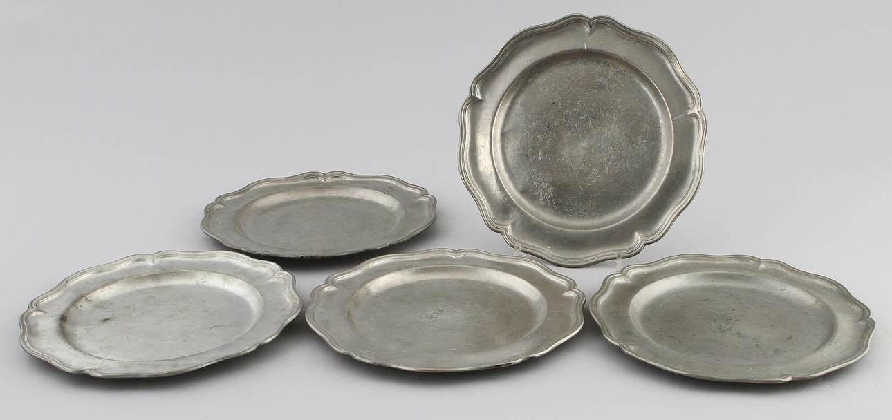 FAT, 5 st, tenn, Johan Gustaf Ryman verksam 1761-1797, Stockholm.