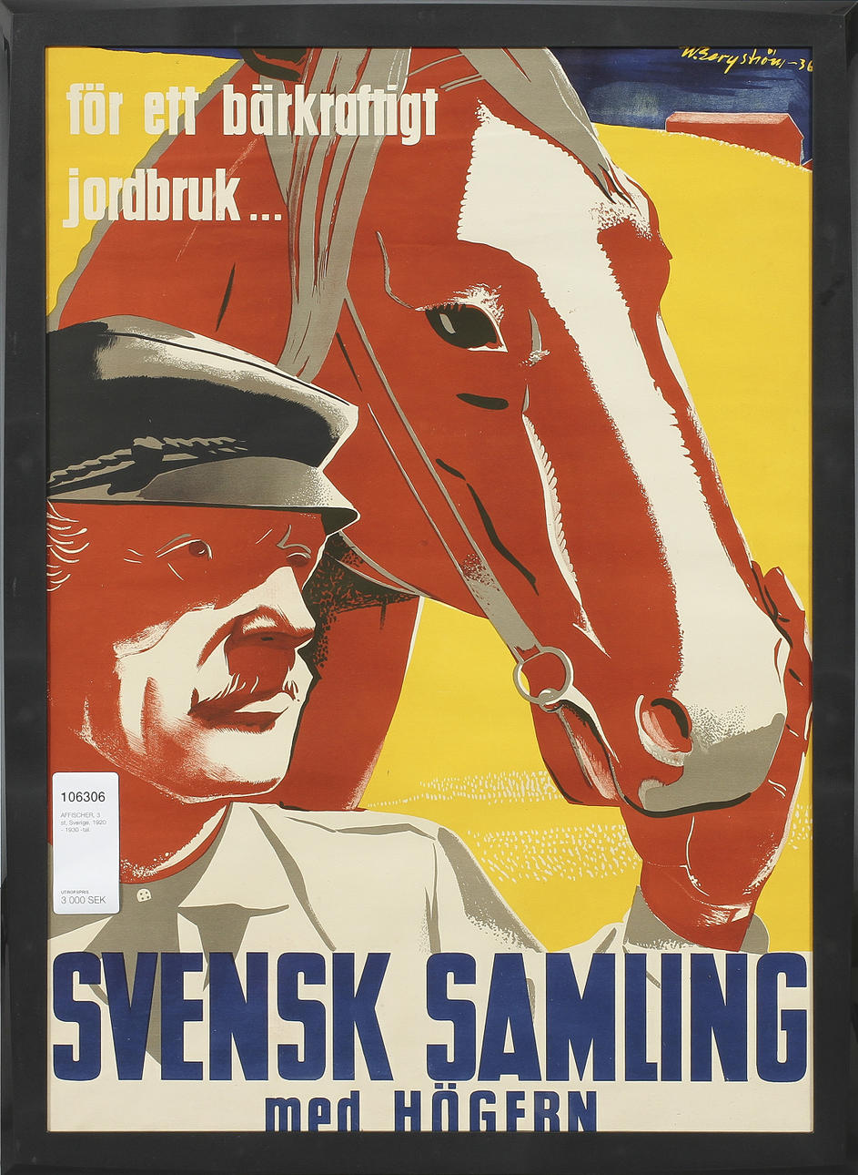 AFFISCHER, 3 st, Sverige, 1920 - 1930 -tal.