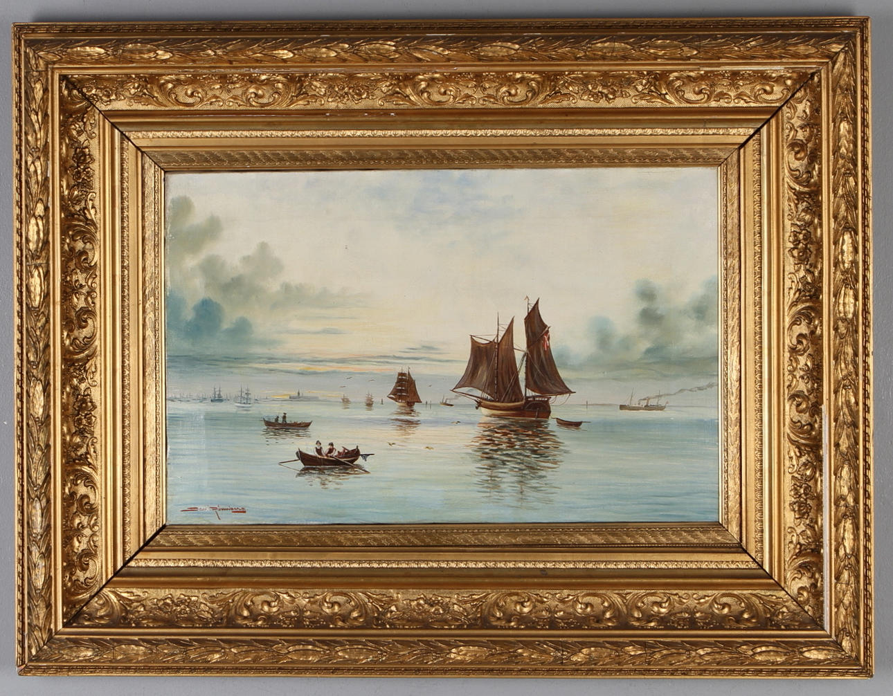 DAN RÖNNBERG. Marinmotiv, olja på duk, signerad.