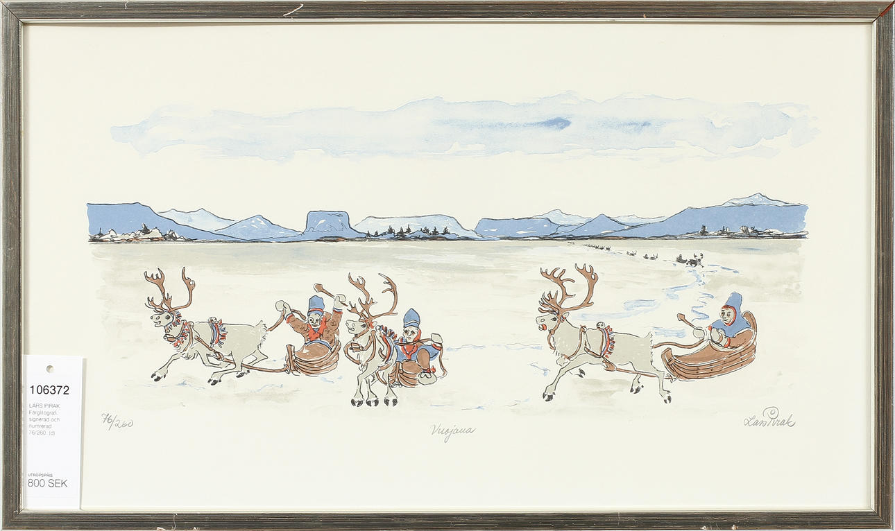 LARS PIRAK. Färglitografi, signerad och numrerad 76/260.