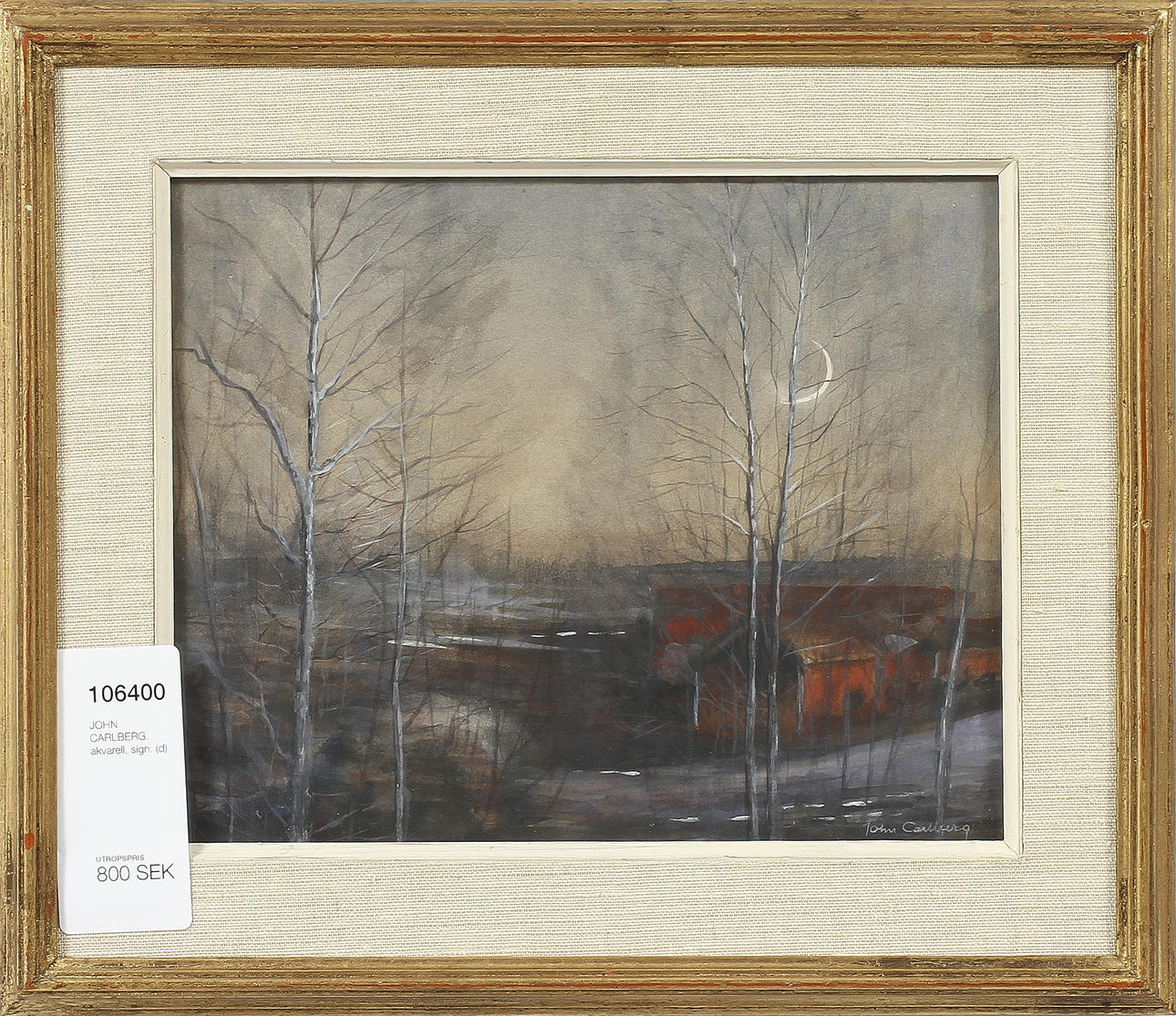 JOHN CARLBERG. akvarell, sign.