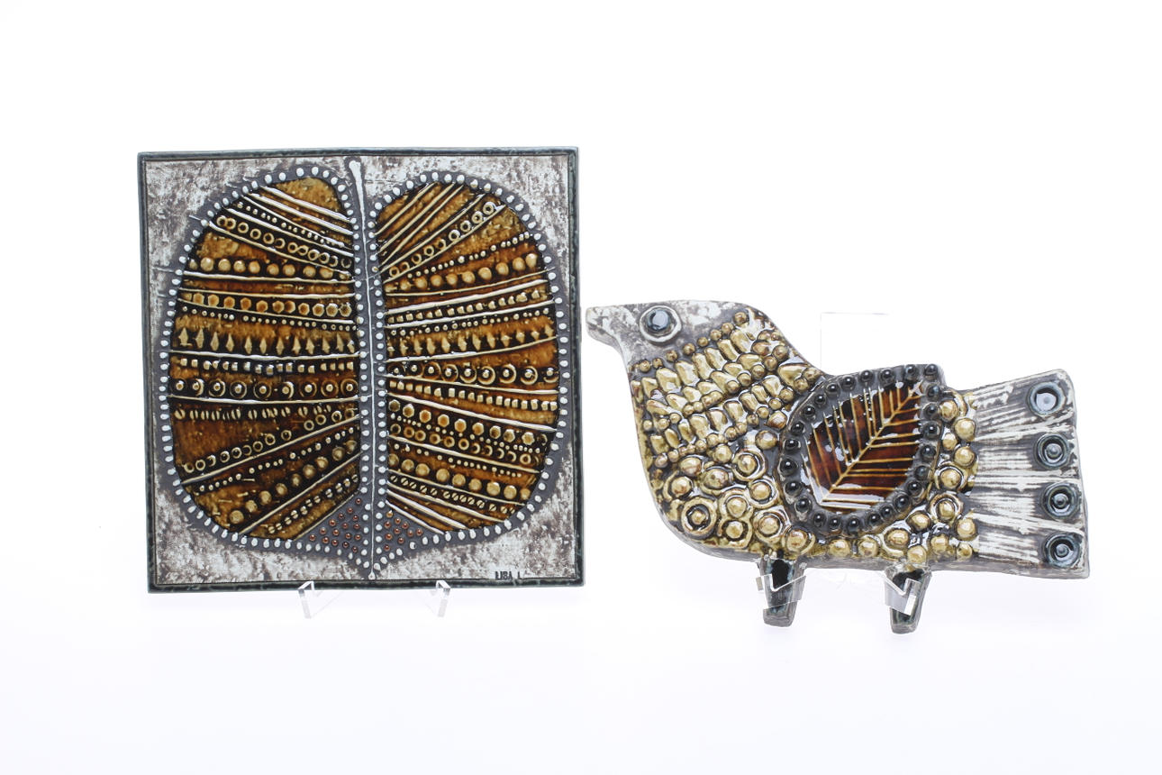 PLAKETTER, 2 st, keramik, Lisa Larson.