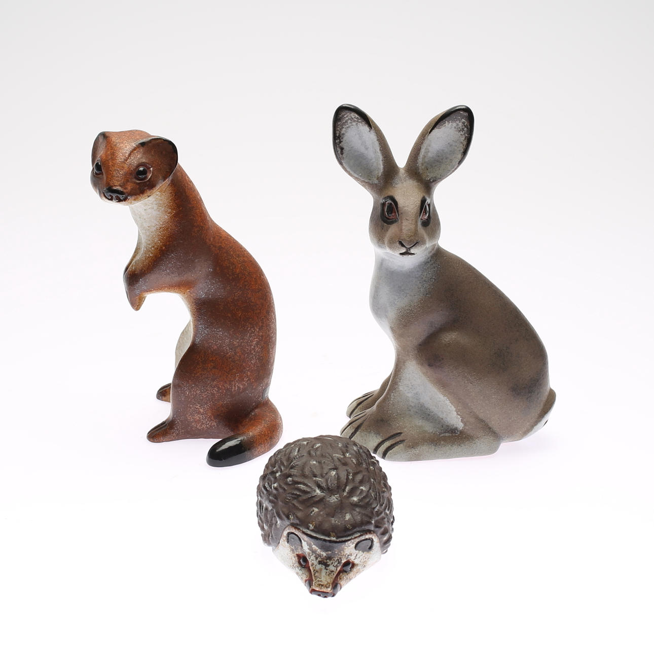 FIGURINER, 3 st, keramik, Thomas Hellström, Nittsjö.