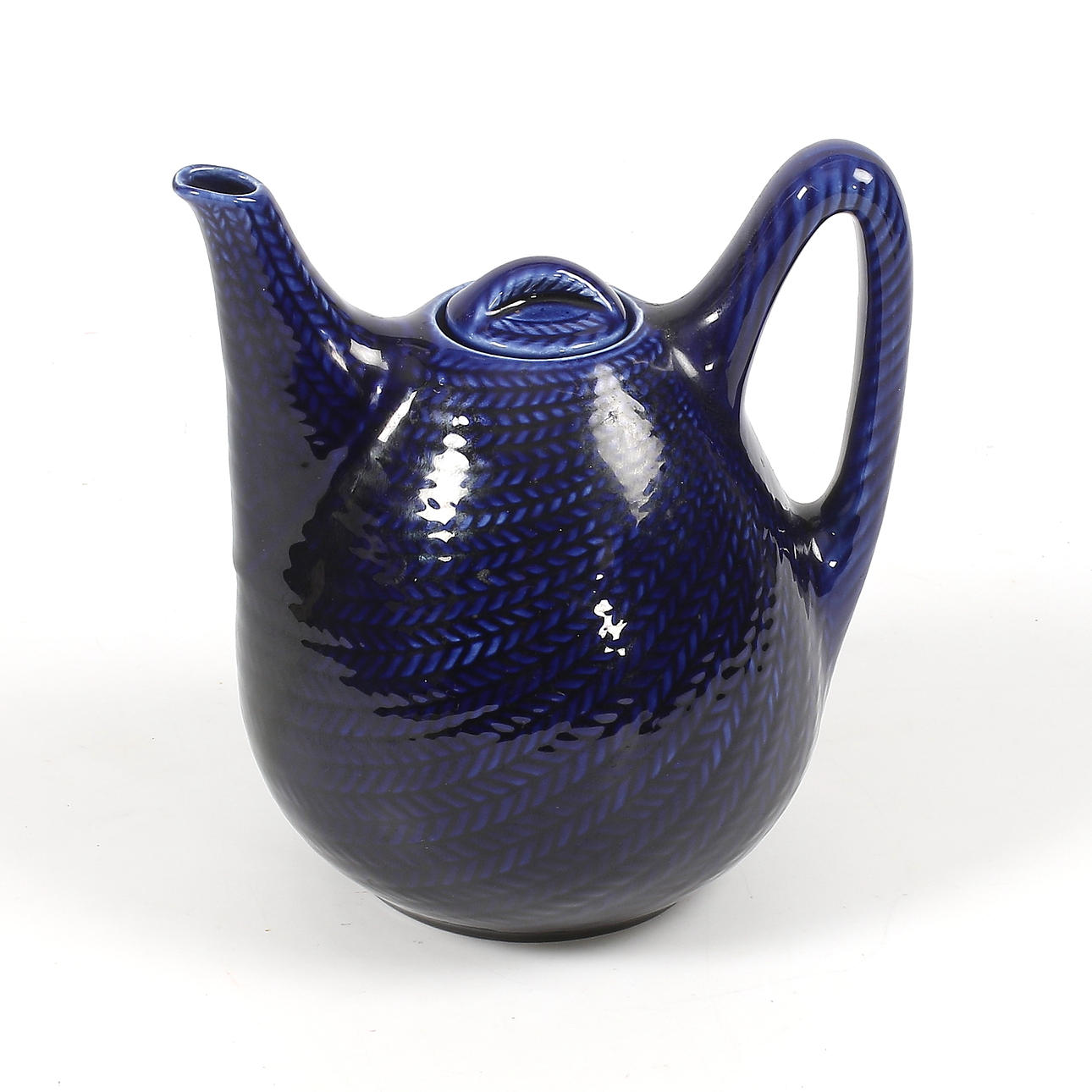 TEKANNA, keramik, "Blå eld", Hertha Bengtsson, Rörstrand.