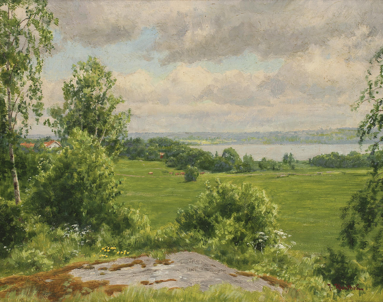 JOHAN KROUTHEN. Olja på duk, signerad J Krouthén.