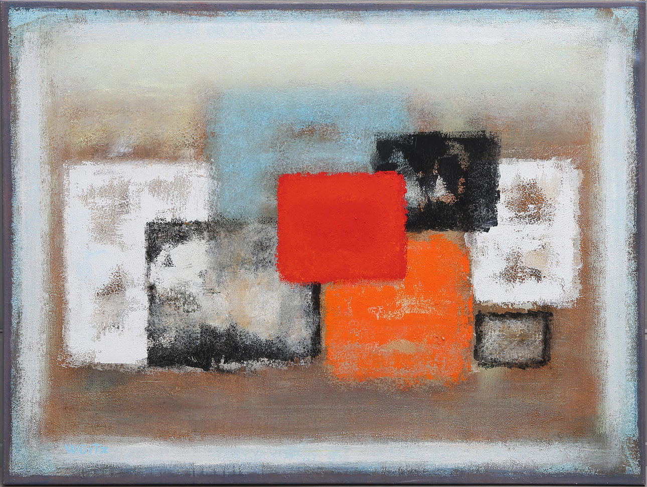 JOHN WÜRTZ, composition, signed oil on canvas.